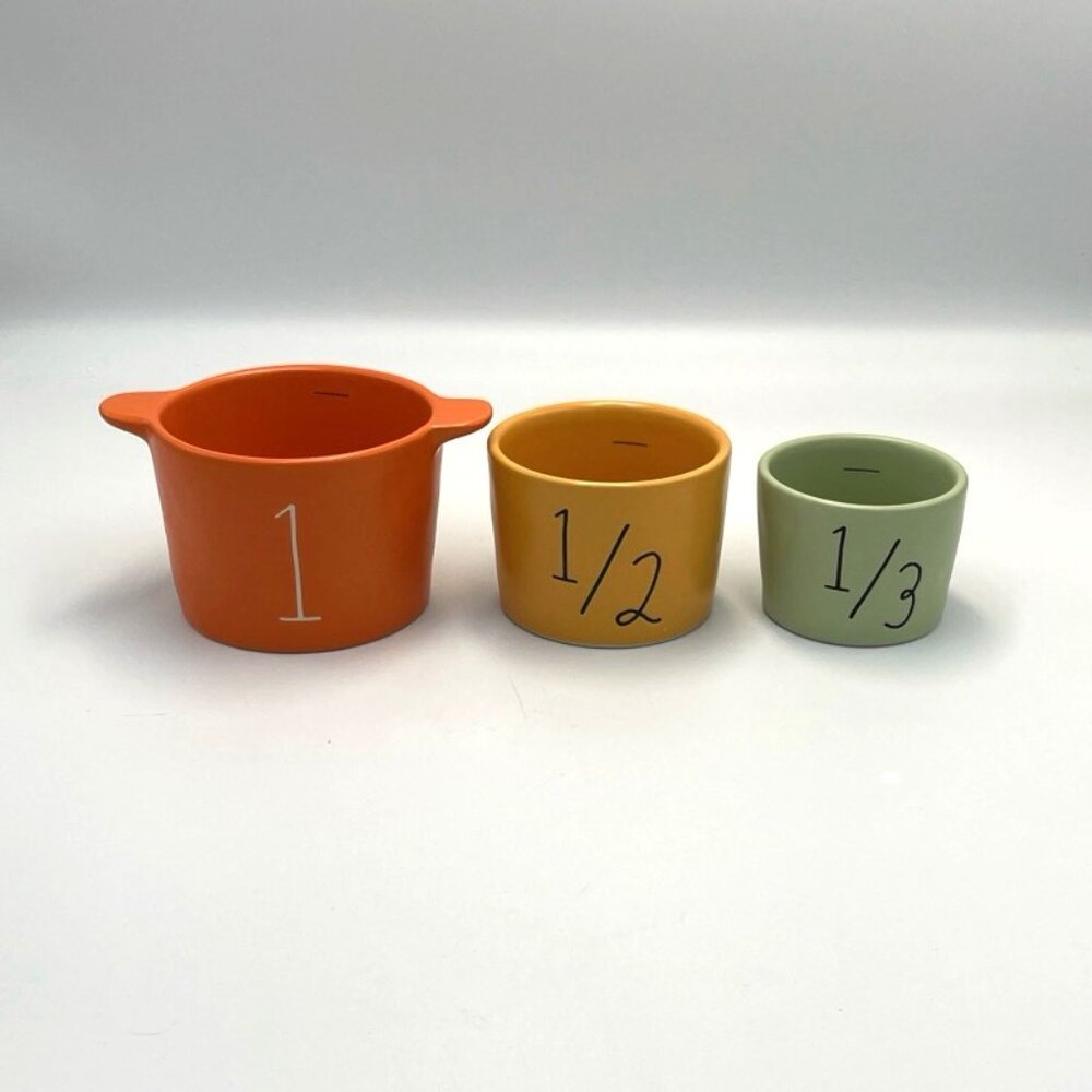 Rae Dunn Magenta Ceramic Measuring Cups Artisan Collection Fall Harvest Set of 3